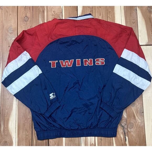 Vintage Minnesota Twins Jacket Men XL Red Blue Full Zip Windbreaker MLB Baseball - Picture 8 of 9